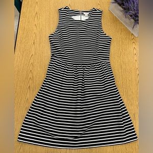 J. Crew Black and White Sleeveless Halter Mini Dress